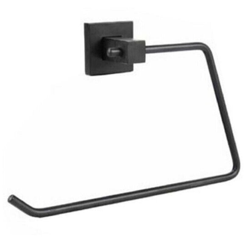 foto del prodotto trade shop traesio - porta rotolo carta igienica muro parete da bagno toilette supporto acciaio nero -