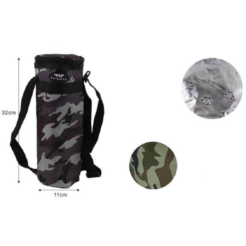 foto del prodotto trade shop traesio portabottiglia termico militare borsa 1,5lt caldo freddo 11x32cm escursioni 12816 
