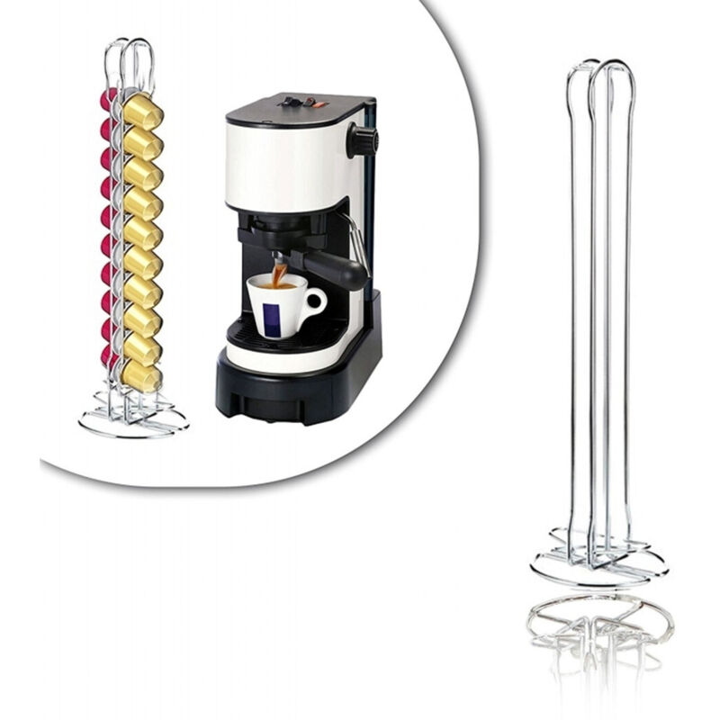 foto del prodotto trade shop traesio portacapsule a colonne in metallo 36 posti dispenser moderno arredo cucina stand 