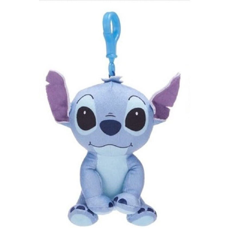 foto del prodotto trade shop traesio - portachiavi di stitch con clip per borsa in peluche lilo &amp; stitch misura 11,5 cm -