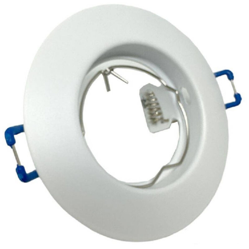foto del prodotto trade shop traesio portafaretto ad incasso fisso supporto tondo per faretti lampada in alluminio p32 bianco