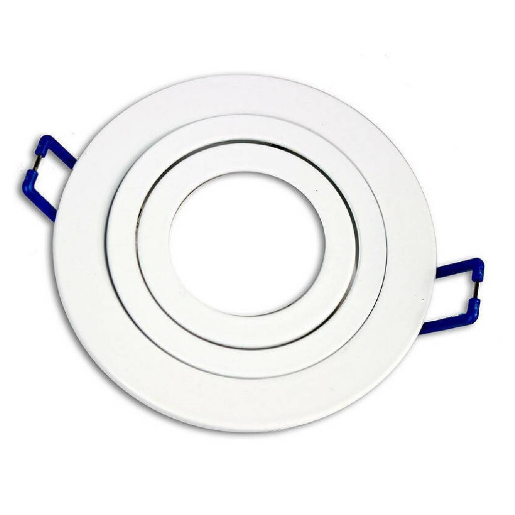 foto del prodotto trade shop traesio portafaretto da incasso rotondo bianco orientabile supporto per faretto p11 