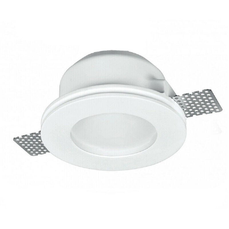 foto del prodotto trade shop traesio portafaretto gesso incasso a scomparsa supporto faretto tondo con vetrino gs 15 