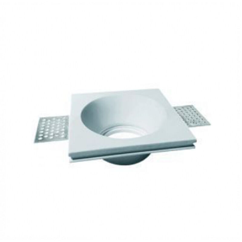 foto del prodotto trade shop traesio portafaretto in gesso a incasso verniciabile rotondo supporto faretto gu10 gs 22 
