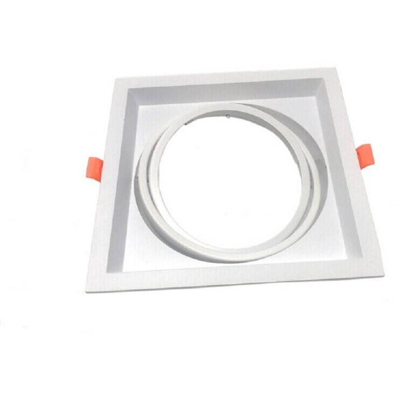 foto del prodotto trade shop traesio portafaretto incasso ar111 quadrato supporto per faretti illuminazione p ar111 1 bianco