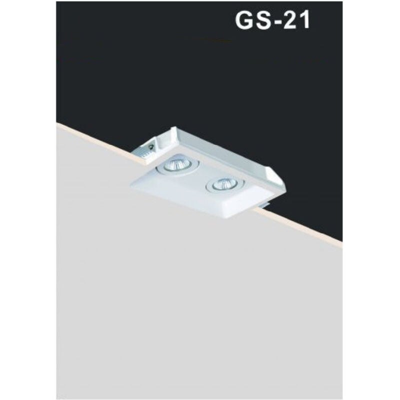 foto del prodotto trade shop traesio portafaretto incasso gesso doppio orientabile a scomparsa portalampada gu10 gs21 