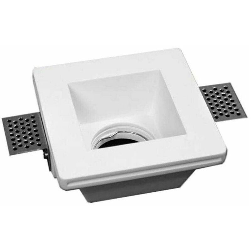 foto del prodotto trade shop traesio - portafaretto incasso gesso scomparsa quadrato 120x120mm supporto faretti gs-01 -