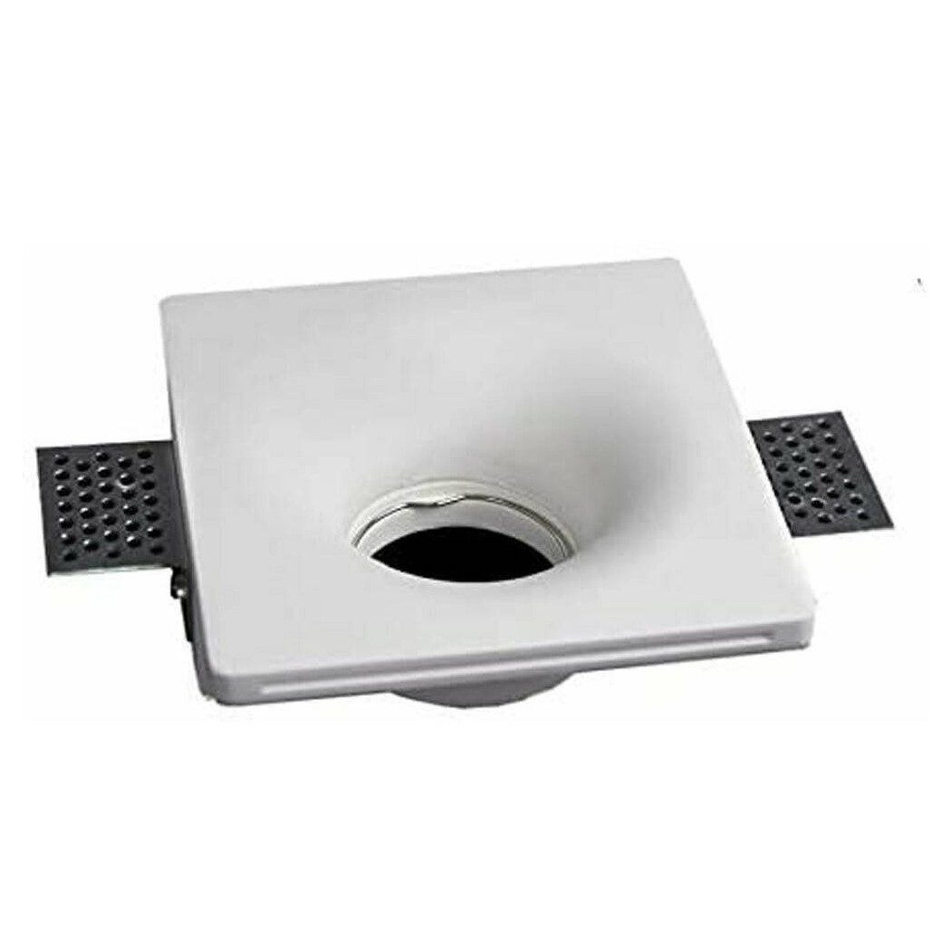 foto del prodotto trade shop traesio portafaretto incasso gesso scomparsa quadrato cono 125x125 supporto faretti gs05 