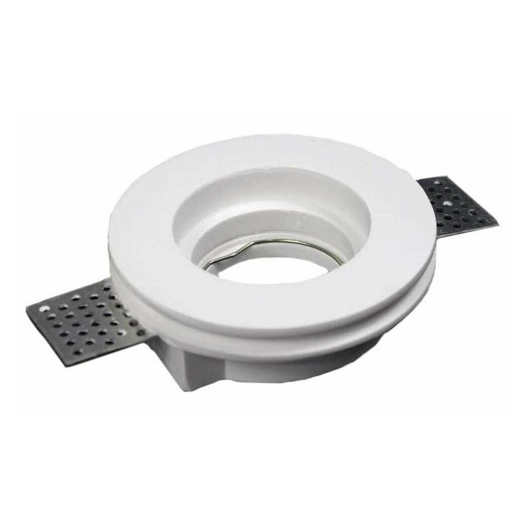 foto del prodotto trade shop traesio portafaretto incasso gesso scomparsa tondo foro 105mm supporto faretti gu10 gs04 