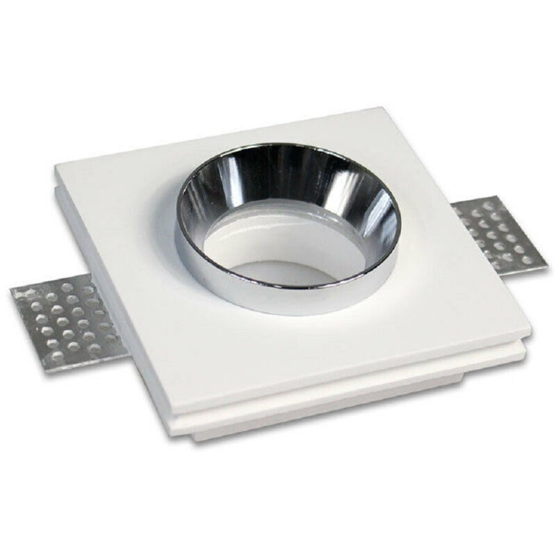 foto del prodotto trade shop traesio portafaretto incasso gesso verniciabile quadrato 10x10 cm scomparsa gu10 gs 10 