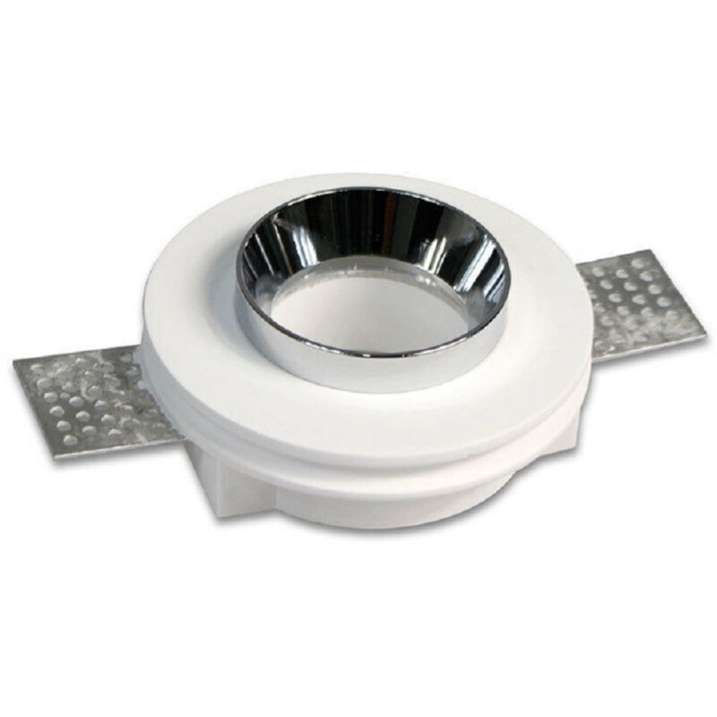 foto del prodotto trade shop traesio portafaretto incasso gesso verniciabile tondo 100mm scomparsa faretto gu10 gs 09 