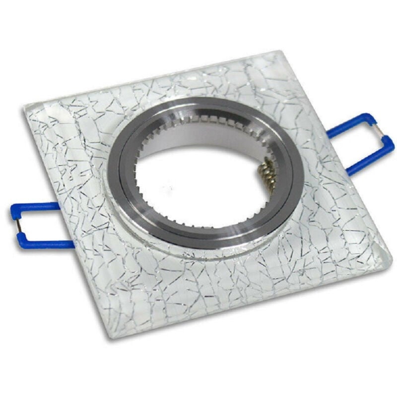 immagine 0 del prodotto trade shop traesio portafaretto incasso per faretto quadrato p16 vetro glitterato bianco argento oro argento