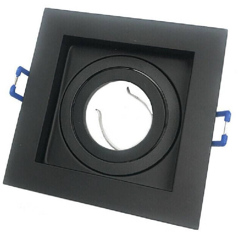 foto del prodotto trade shop traesio portafaretto incasso quadrato acciaio p23 orientabile supporto faretto porta faretti nero