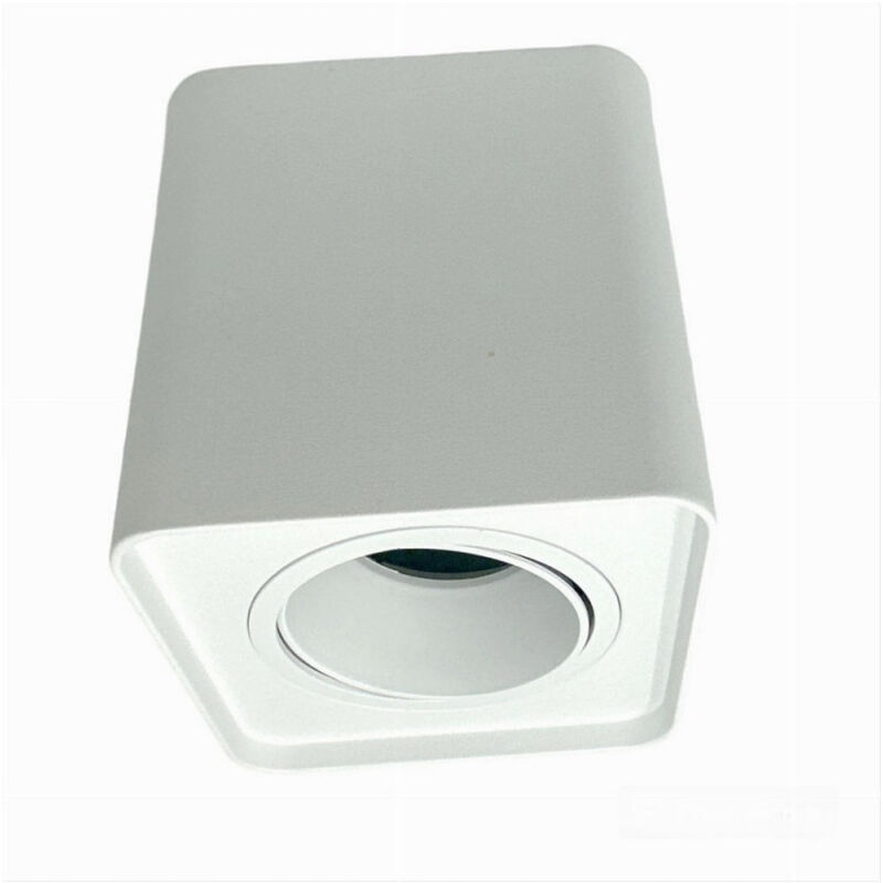 foto del prodotto trade shop traesio portafaretto orientabile da soffitto bianco per faretto gu10 gu5.3 p34 gu10 b1 