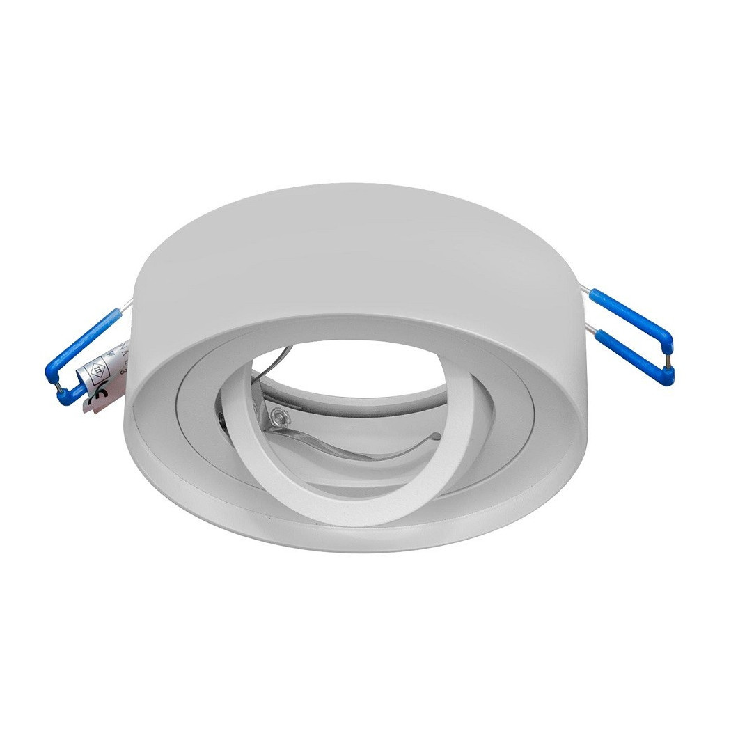foto del prodotto trade shop traesio portafaretto orientabile tondo incasso esterno 85mm luce lampade led gu10 gu5.3 bianco