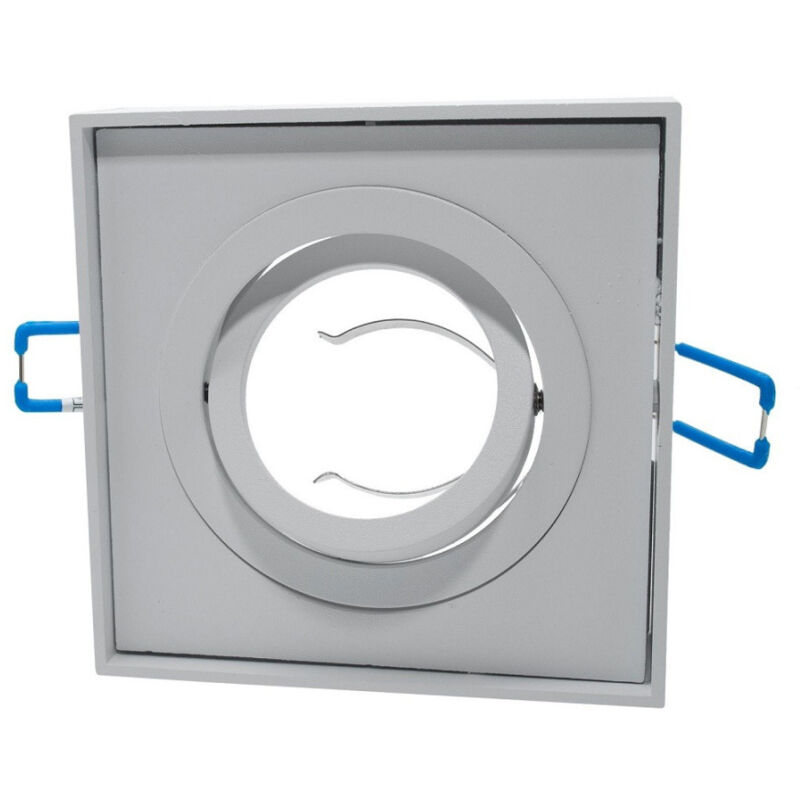 foto del prodotto trade shop traesio portafaretto quadrato orientabile incasso esterno 85mm luce lampade led gu10 gu5.3 bianco