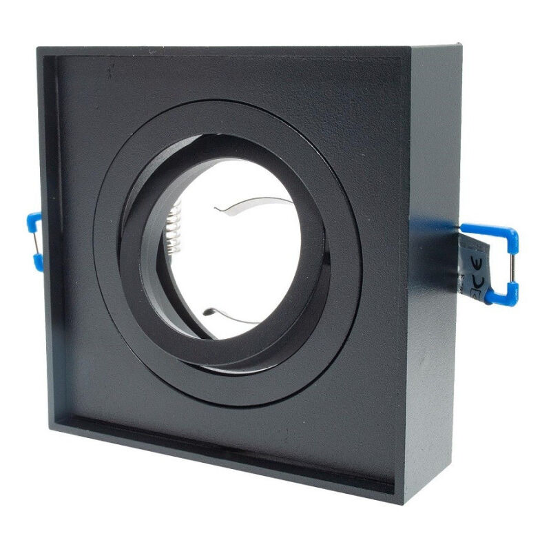 foto del prodotto trade shop traesio portafaretto quadrato orientabile incasso esterno 85mm luce lampade led gu10 gu5.3 nero