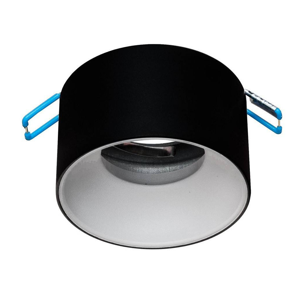 foto del prodotto trade shop traesio portafaretto tondo nero bianco incasso 70mm luce soffitto lampade led gu10 gu5.3 