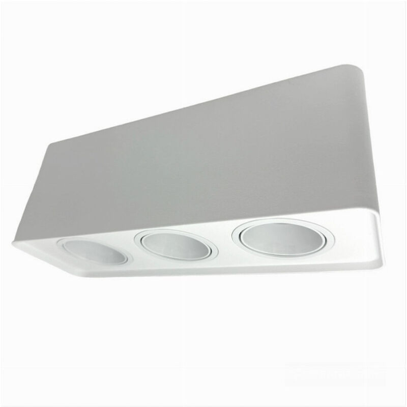 foto del prodotto trade shop traesio portafaretto triplo orientabile da soffitto bianco per faretto gu10 gu5.3 p34 b3 