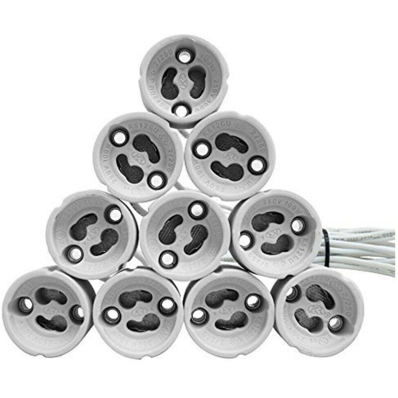foto del prodotto trade shop traesio portalampada con attacco gu10 per faretto lampadina 220v da incasso in ceramica 