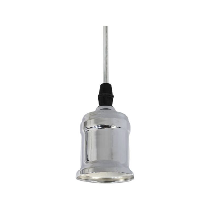 foto del prodotto trade shop traesio portalampada e27 a sospensione lampadario pendente porta lampada 1,2 metri e27 a argento