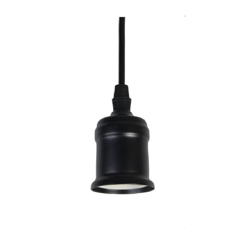 foto del prodotto trade shop traesio portalampada e27 a sospensione lampadario pendente porta lampada 1,2 metri e27 a nero