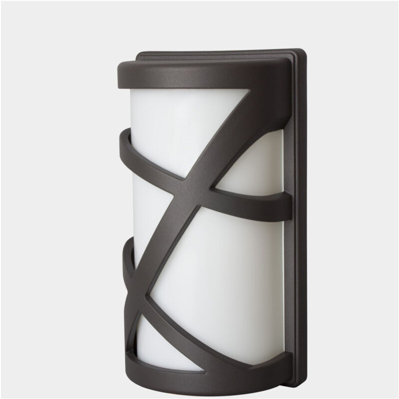 foto del prodotto trade shop traesio portalampada esterno alluminio vetro nero vt7064 e27 ip54 illuminazione 