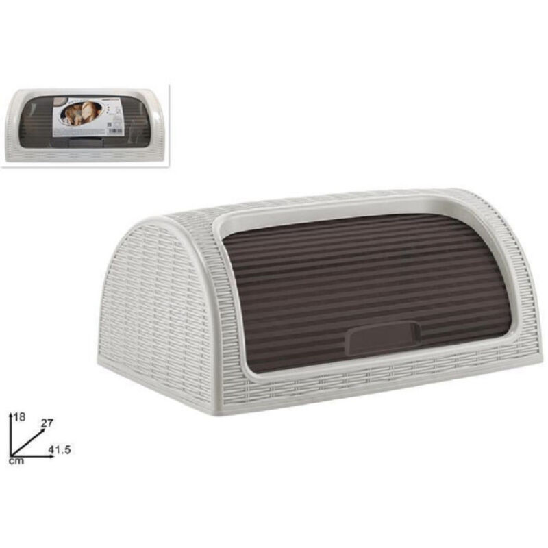 foto del prodotto trade shop traesio portapane pane crock serrandina grande rotolo contenitore effetto rattan bianco 