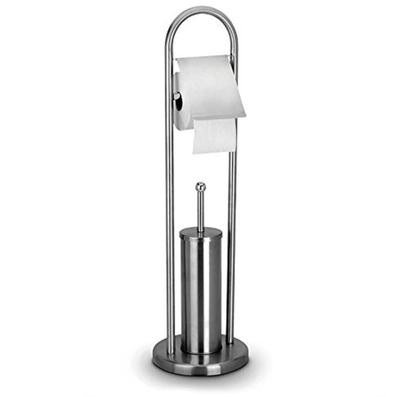 immagine 0 del prodotto trade shop traesio portarotolo con scopino e porta scopino in acciaio accessori bagno wc 76 cm 
