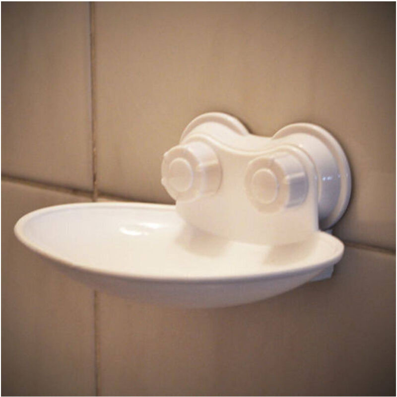 foto del prodotto trade shop traesio portasapone portasaponetta accessorio bagno attacco a ventosa bianco 