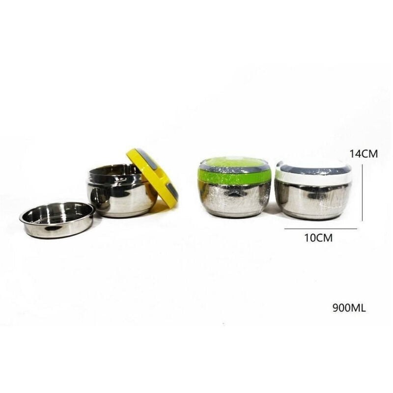 foto del prodotto trade shop traesio - portavivande ermetico 900ml contenitore inox abs contenitore porta pranzo -