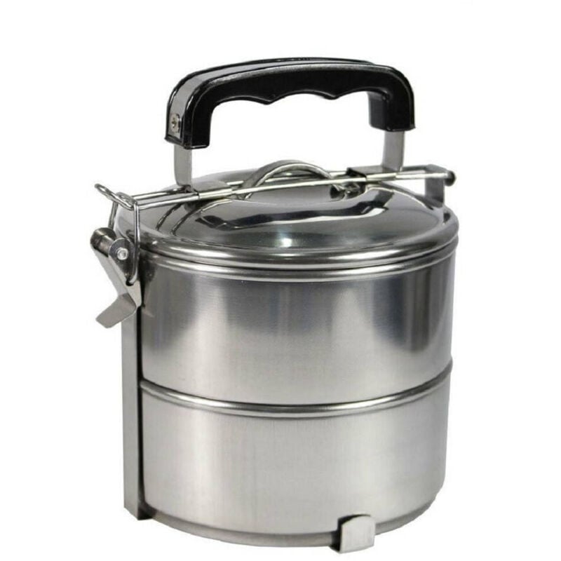 foto del prodotto trade shop traesio - portavivande piramide 2 livelli contenitore porta pranzo vivande cibo alimenti -