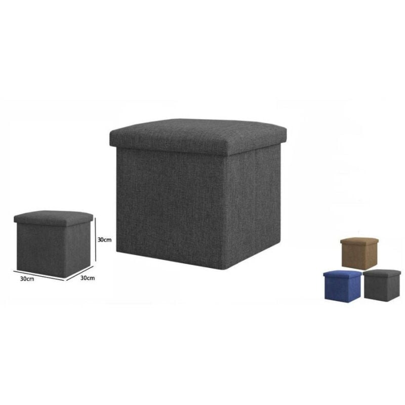 foto del prodotto trade shop traesio pouff puff pouf contenitore imbottito con seduta in tessuto 30 x 30 x 30cm 69584 