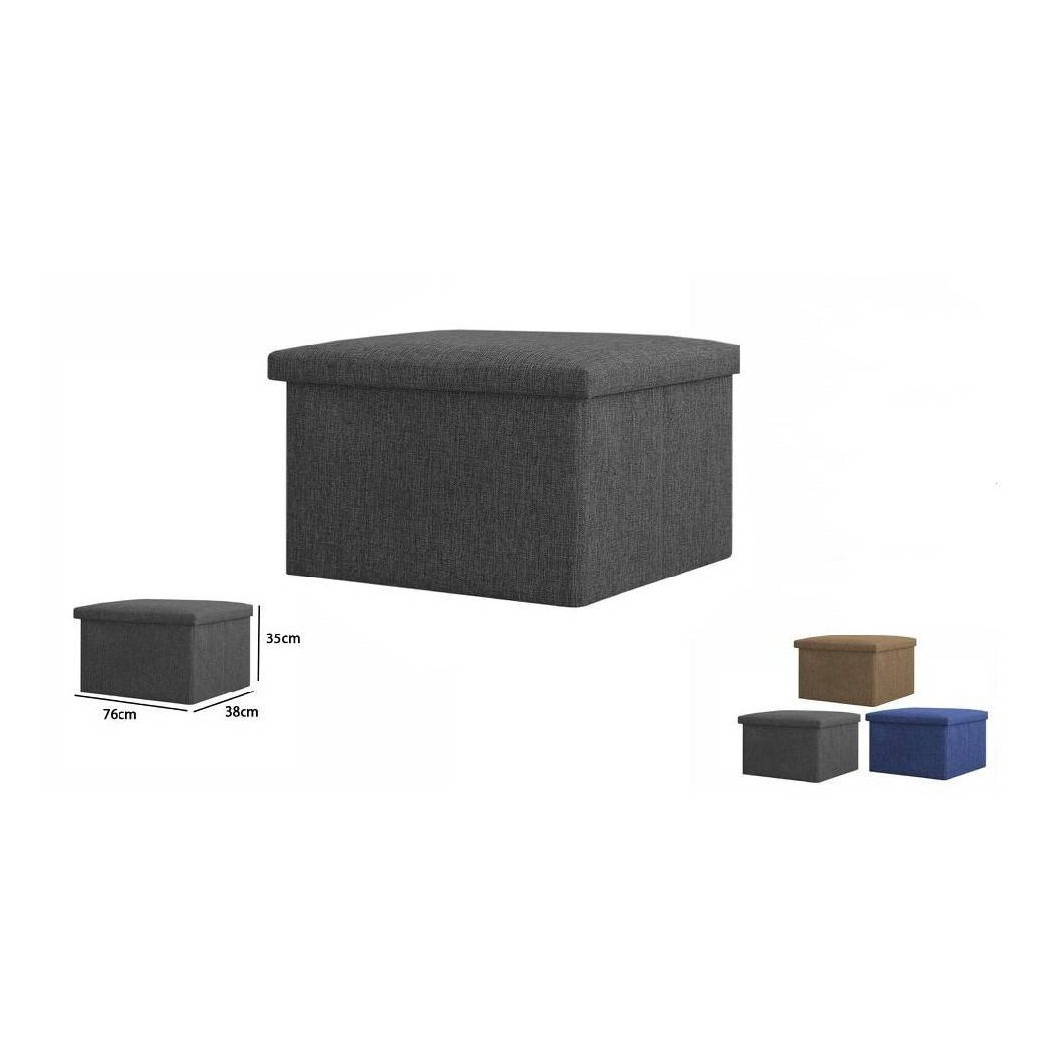 foto del prodotto trade shop traesio pouff puff pouf contenitore imbottito con seduta in tessuto 76 x 38 x 35cm 69588 