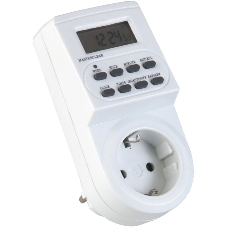 foto del prodotto trade shop traesio presa elettrica temporizzata timer digitale con programmatore settimanale shuko 