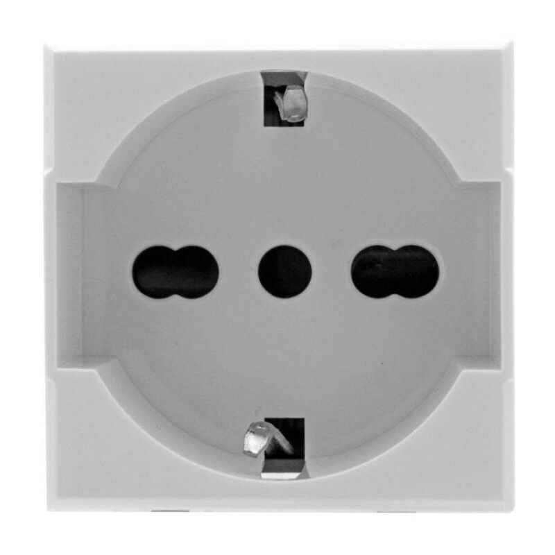 foto del prodotto trade shop traesio presa schuko 2p t 16a bianco compatibile bticino axolute sd21400b 