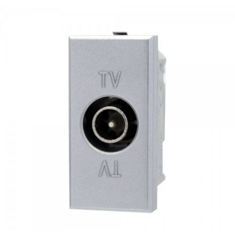 foto del prodotto trade shop traesio presa tv connettore passante maschio silver compatibile bticino axolute 