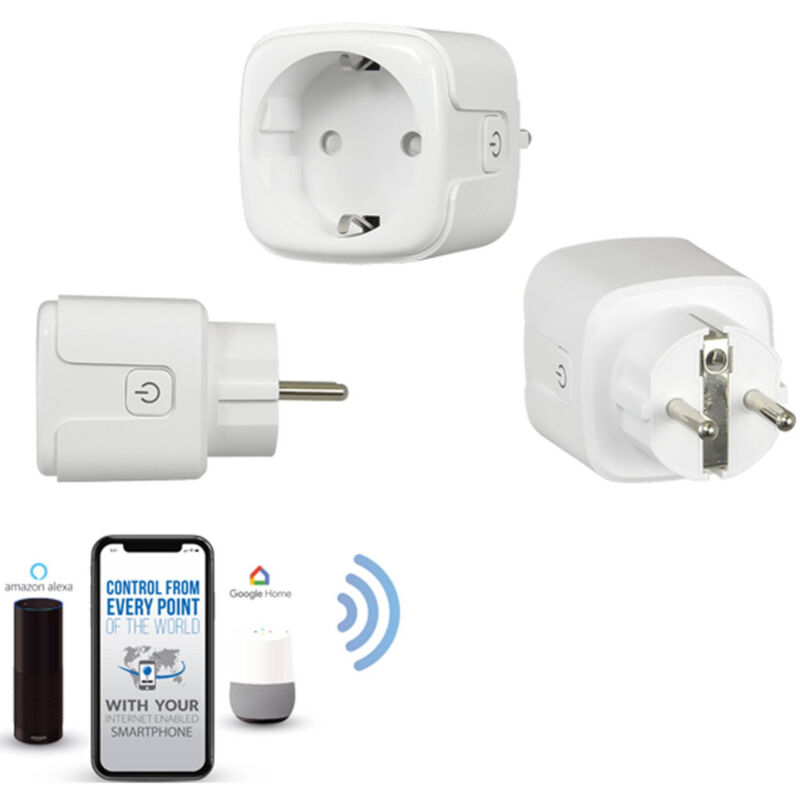 foto del prodotto trade shop traesio presa wifi intelligente smart timer alexa google home ios android per domotica 