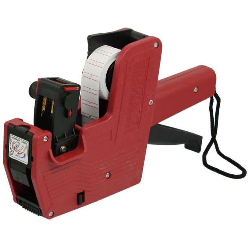foto del prodotto trade shop traesio prezzatrice etichettatrice a 8 caratteri con rotolo di etichette stampa prezzi 