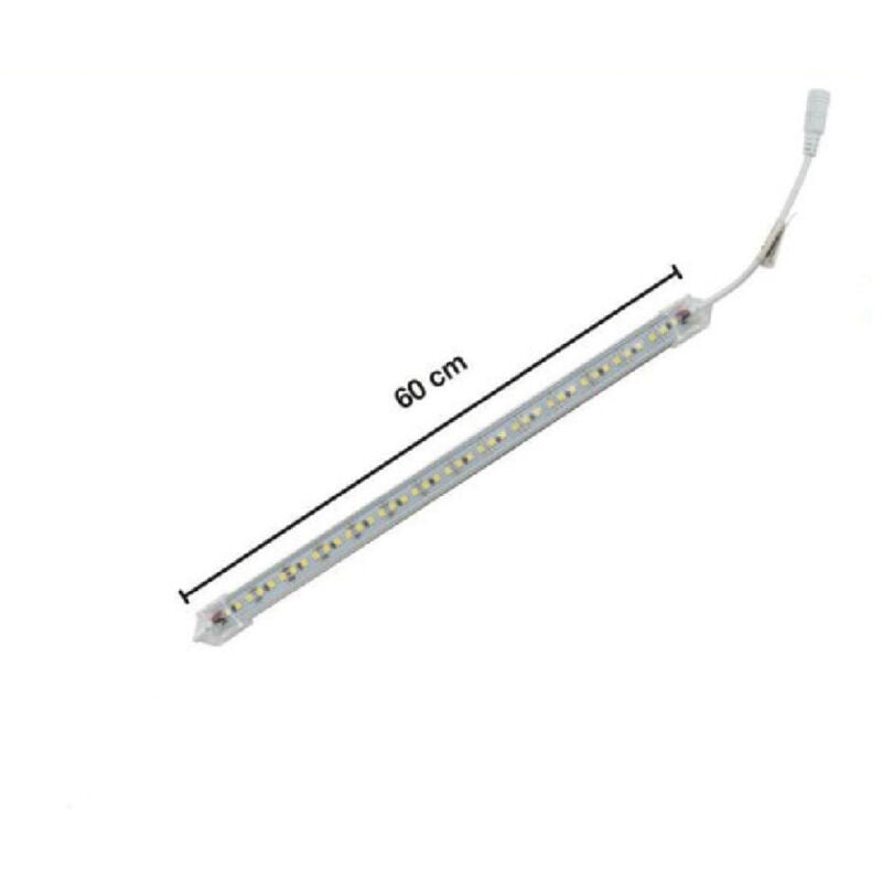 foto del prodotto trade shop traesio profilo alluminio completo di led 60cm 10w luce 6500k 3000k 4000k 3014 12v 60t bianco caldo 