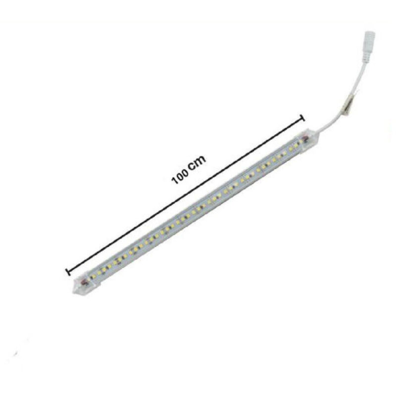 foto del prodotto trade shop traesio profilo alluminio completo strip led 100cm 20w luce 6500k 4000k 3000k 3014 12v 1t bianco caldo 