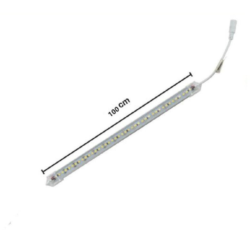 foto del prodotto trade shop traesio profilo alluminio completo strip led 100cm 20w luce 6500k 4000k 3000k 3014 12v 1t bianco freddo 