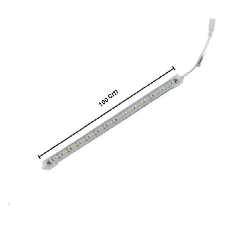 foto del prodotto trade shop traesio profilo alluminio completo strip led 100cm 20w luce 6500k 4000k 3000k 3014 12v 1t bianco naturale 