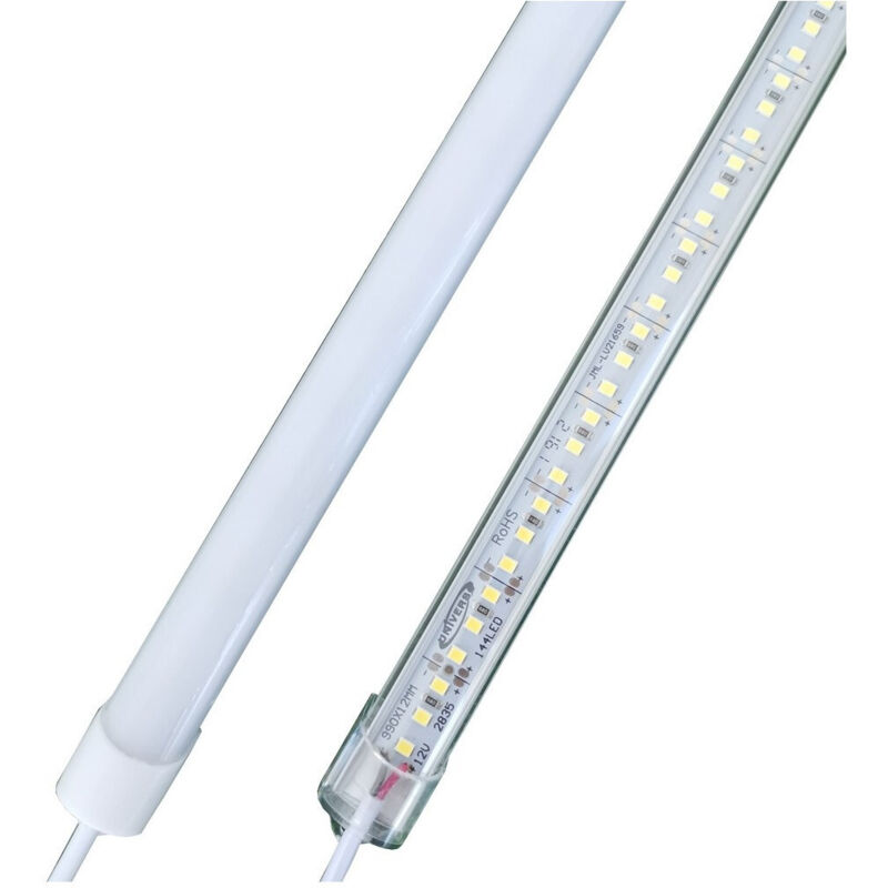 foto del prodotto trade shop traesio profilo barra rigido strip led da 1 metro 5630smd luce bianco freddo e caldo 18w bianco freddo copertura opaca 