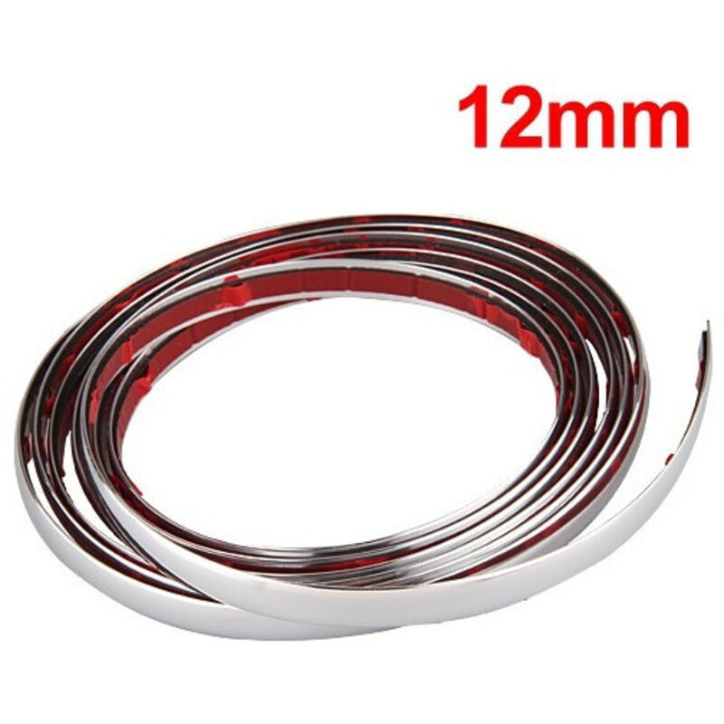 foto del prodotto trade shop traesio - profilo cromato fascia adesiva adesivo auto camper 6 metri 12 mm impermeabile -