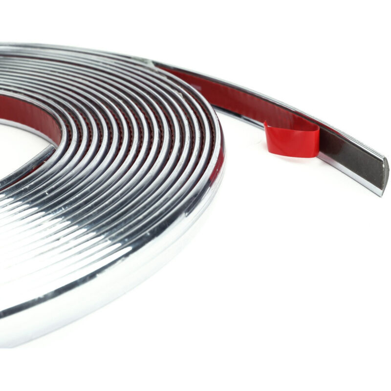 foto del prodotto trade shop traesio profilo cromato fascia adesiva adesivo auto camper 6 metri 8 mm impermeabile 