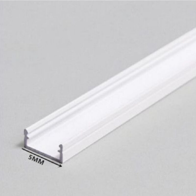 foto del prodotto trade shop traesio profilo in alluminio 1mt da incasso senza copertura per strip led strisce al 5mm 