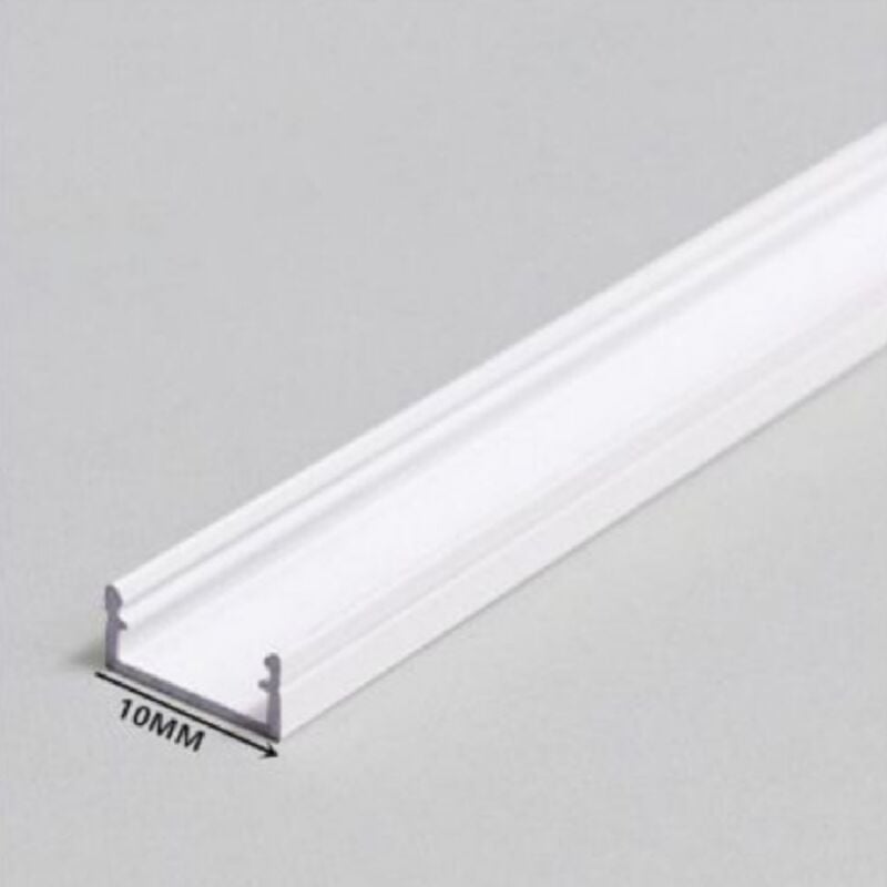 foto del prodotto trade shop traesio profilo in alluminio 1mt da incasso senza copertura per strip led strisce al10mm 