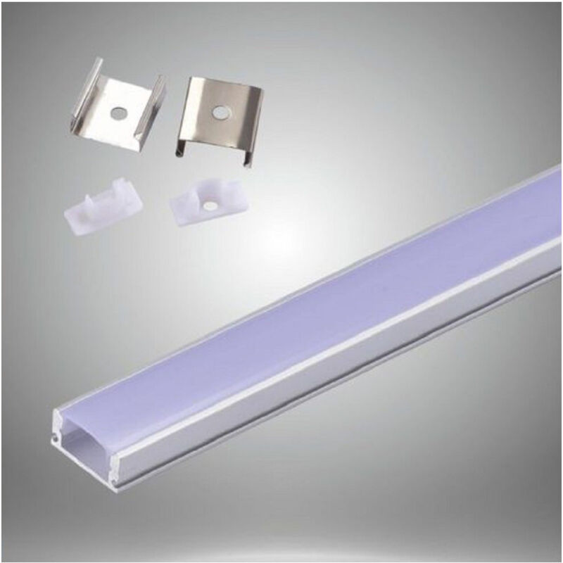 foto del prodotto trade shop traesio profilo in alluminio 2 mt incasso per strip led con copertura plastica al 03 