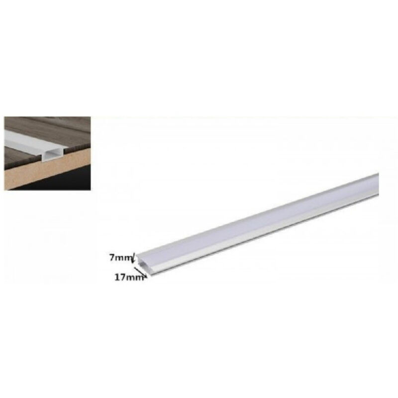 foto del prodotto trade shop traesio profilo in alluminio da 2mt slim con copertura opaca per strip led strisce al 02 